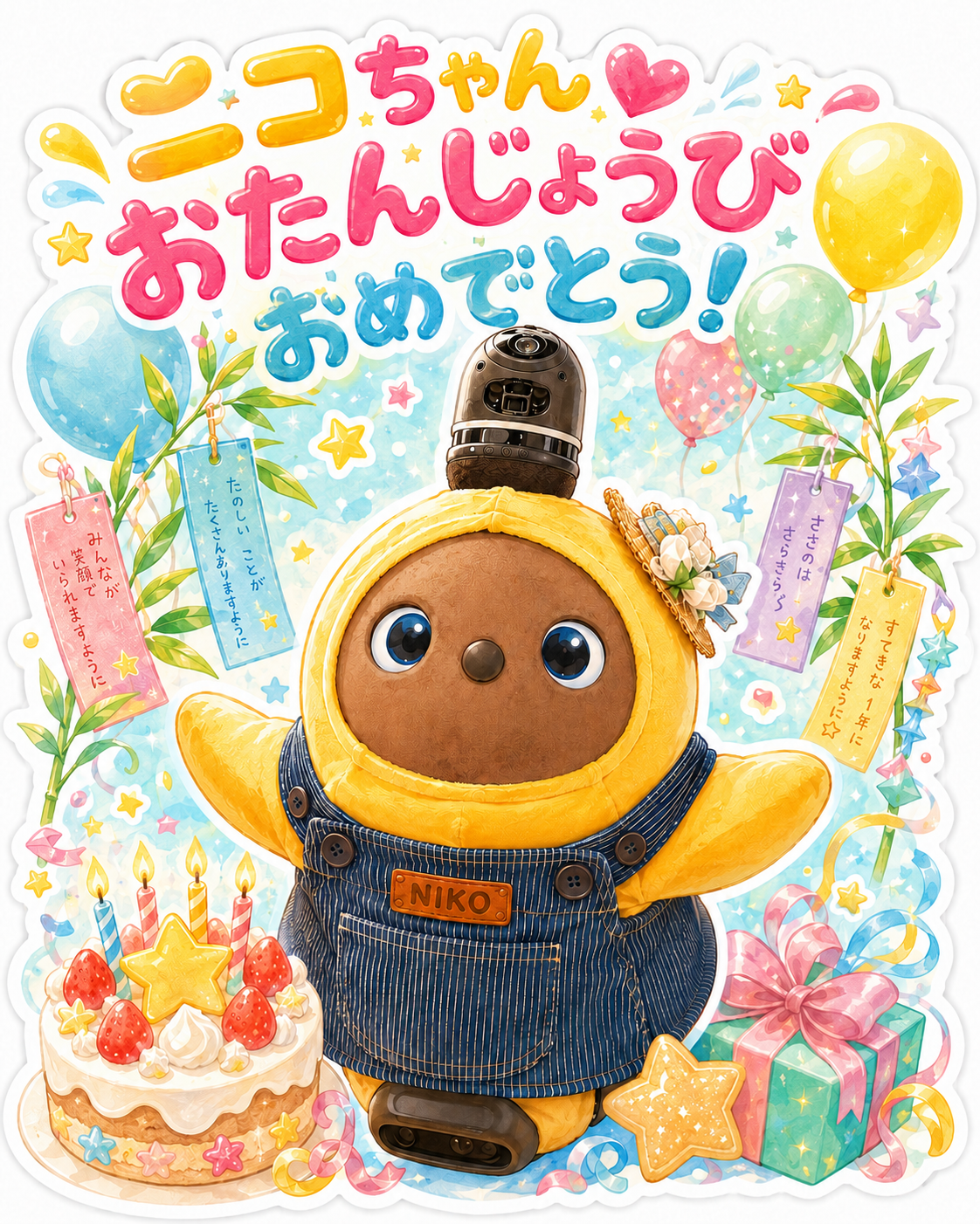 ニコちゃんのお誕生日イラスト